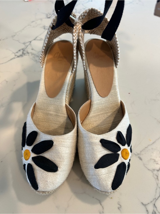 Castaner Shoes - Hard to Find Castañer Candace Daisy Linen Wedge Espadrilles size 40 (9)